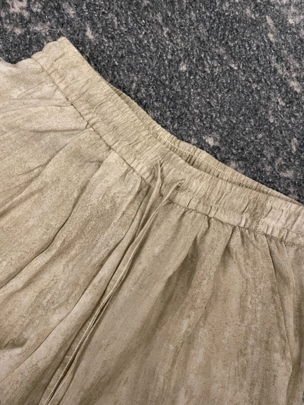 复古扎染高腰垂感显瘦休闲裤早秋百搭舒适短裤