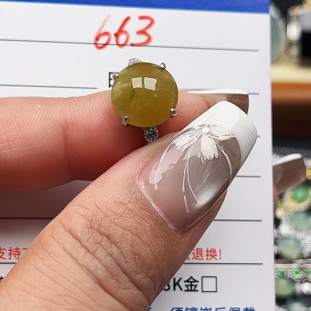 翡翠银S925镶嵌戒指缅甸天然A货翡翠戒指