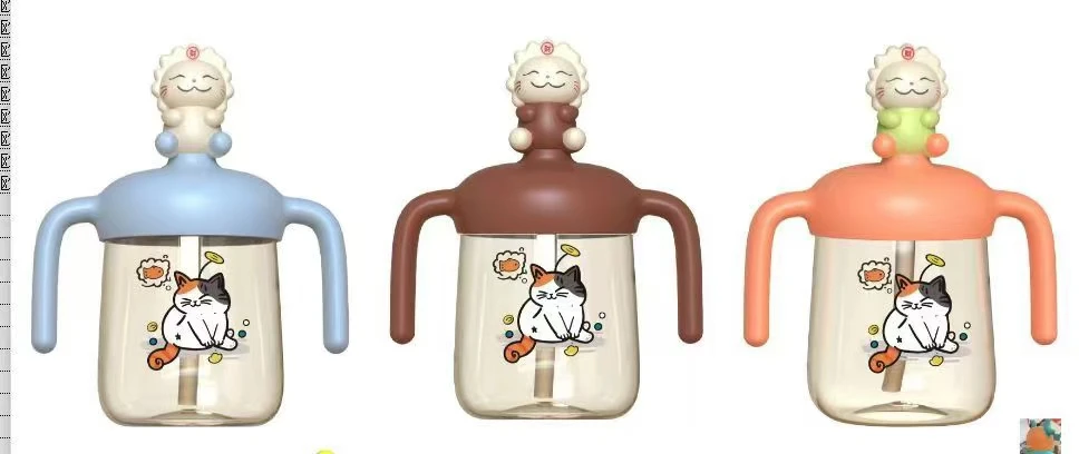 招财猫牛奶杯ppsu330毫升墩墩杯