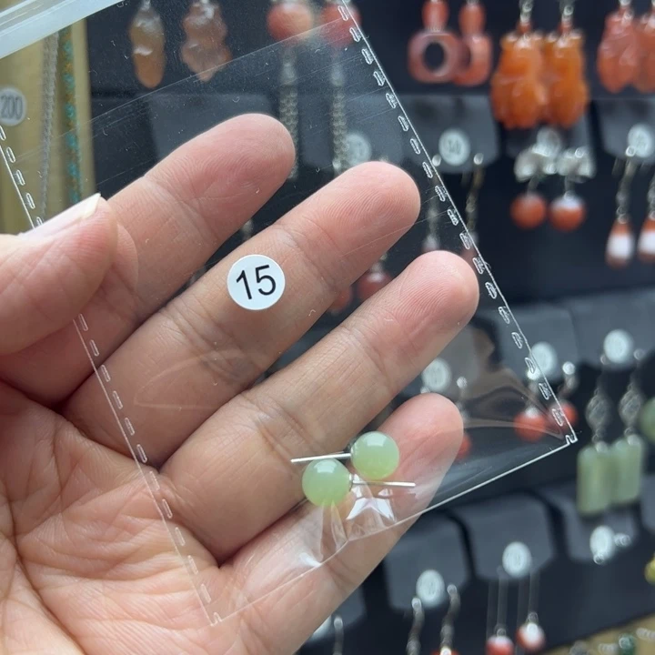 七***光和田玉银S925镶嵌耳饰