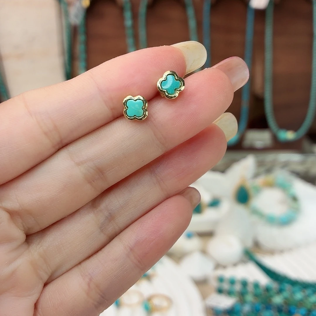 绿松石合金耳饰耳钉