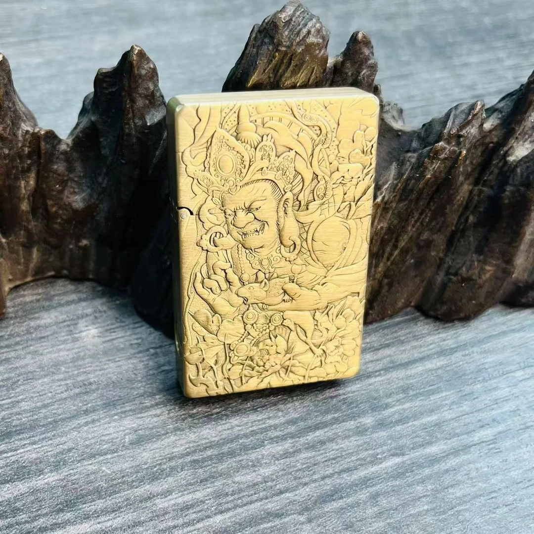 帕伽尼黄铜黄财神填彩工艺3500打火机