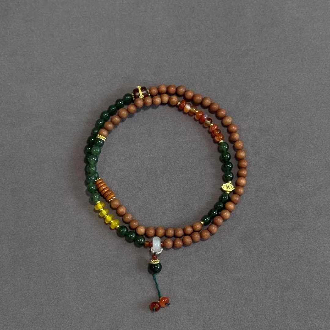 非金属木质手链 彩色手链项链手串轻奢串珠彩色手工渐变多层