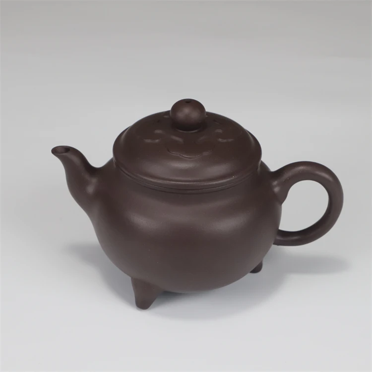 壶楼古居+大彬如意壶+190CC+黄龙山原矿紫泥+半手工制+神飚紫砂壶
