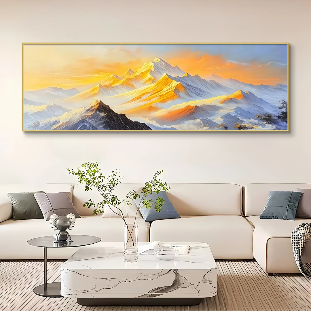 发财金山客厅沙发背景墙装饰画轻奢高级感挂画背有靠山办公室壁画