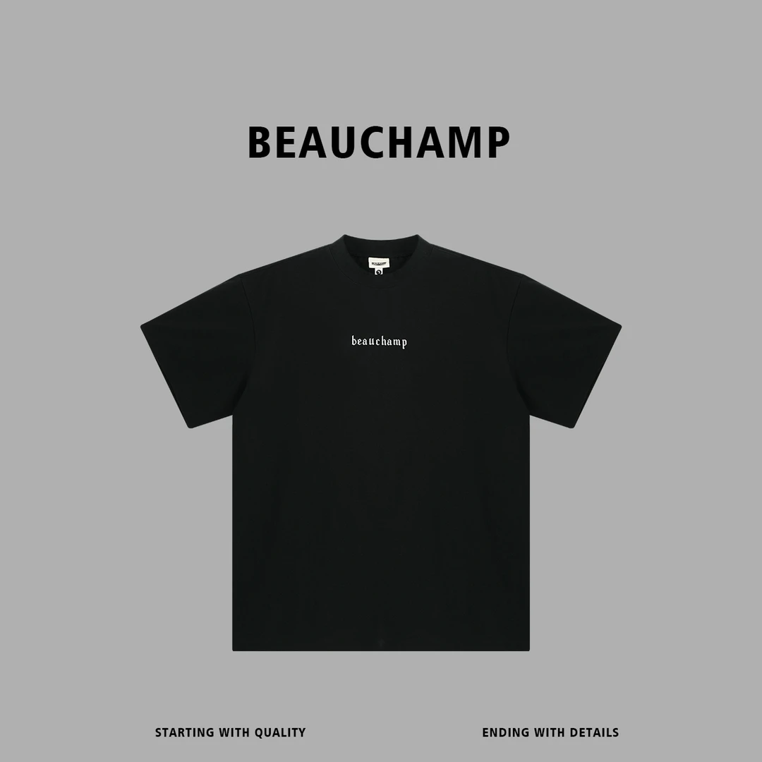 Beau champ品牌 ins夏季宽松百搭印花圆领短袖t恤 6346#