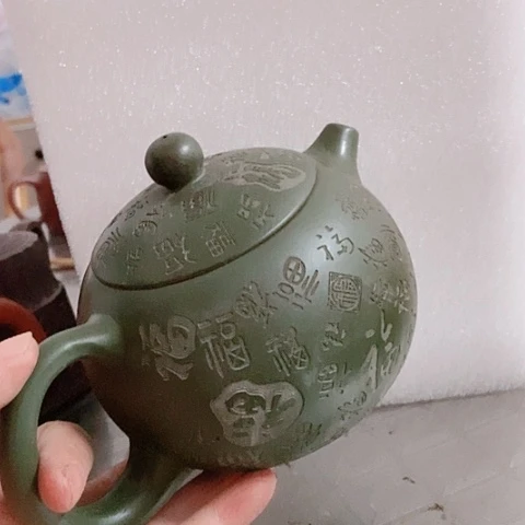 茶杯绿泥宜兴紫砂全手工