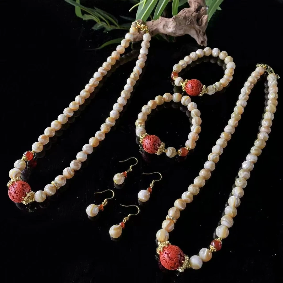 C3992【BBF】极光炫彩金光贝壳三件套-配礼盒-多样性只发一套