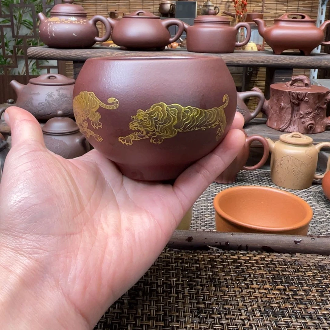 紫砂茶壶宜兴原矿紫砂手工制160