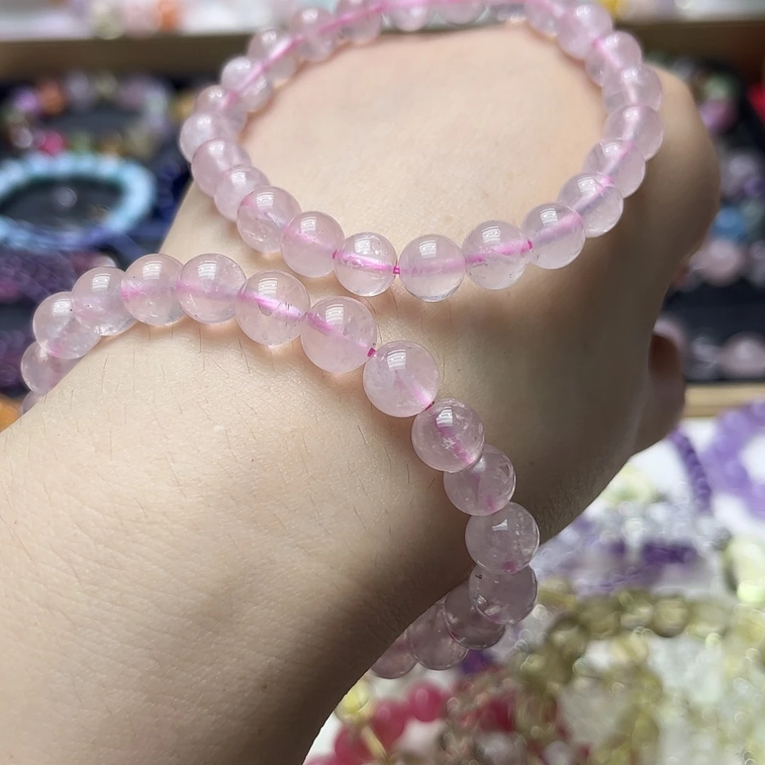 水晶手链合金粉晶手链