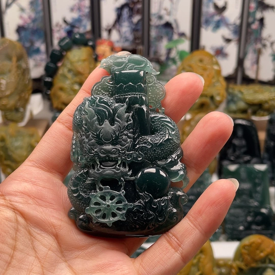 翡翠未镶嵌颈饰天然翡翠a货龙
