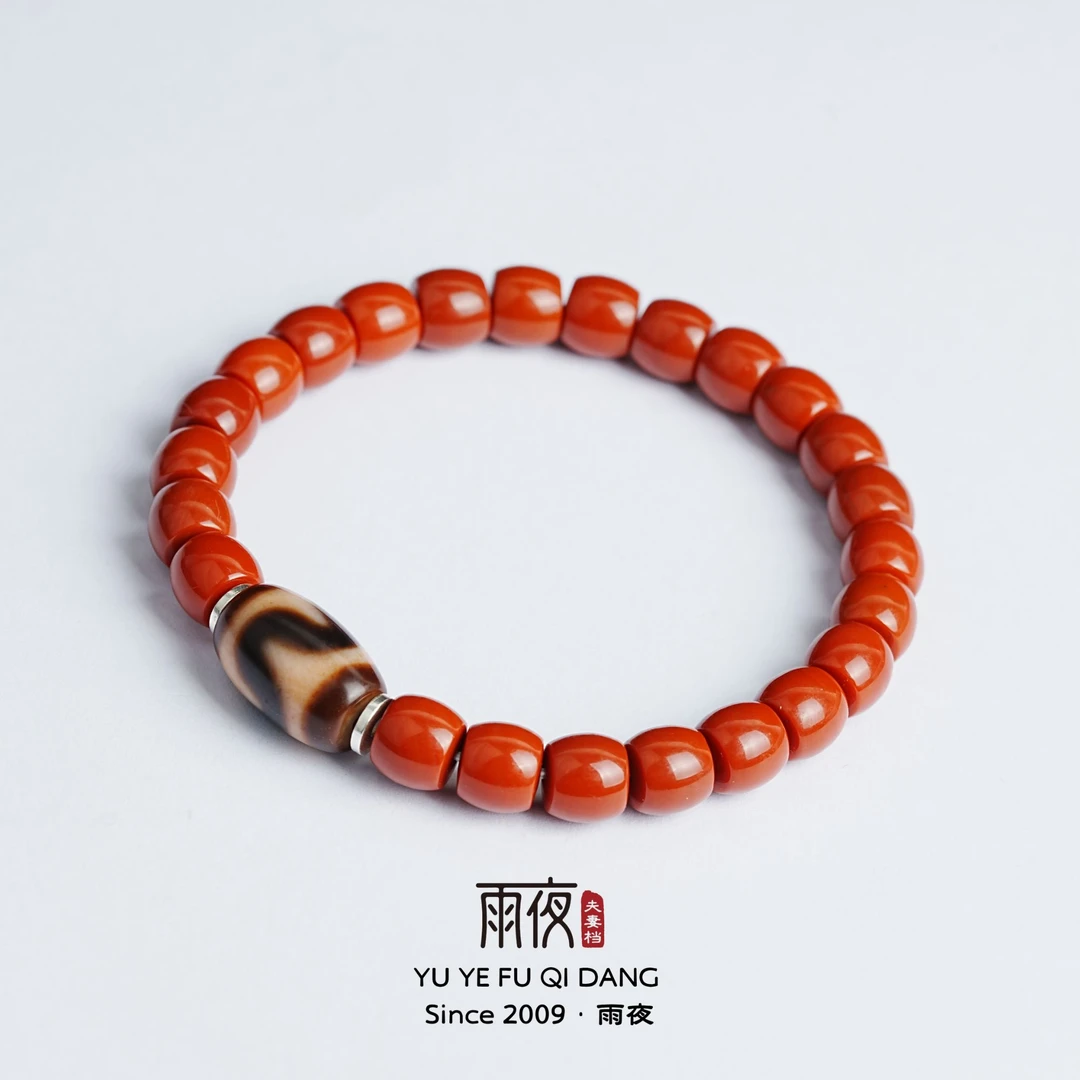 年货年终促●掌柜同款！优选精配A+级南红玛瑙配上肯3A虎牙天珠手串