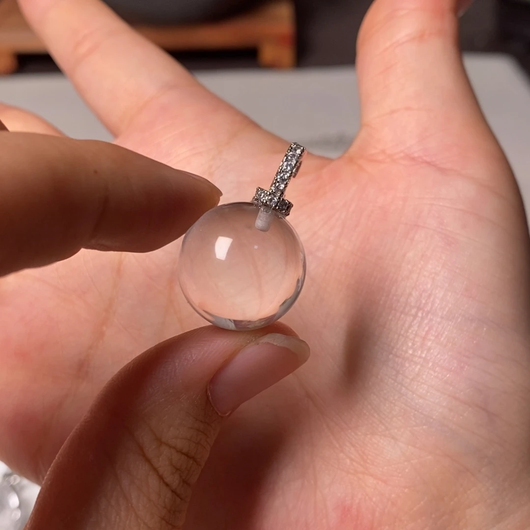 项链白水全净体 圆珠吊坠单颗