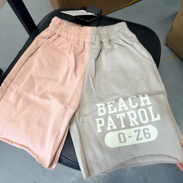 现货MZ.夏季新款拼色毛圈薄款休闲百搭直筒短裤260