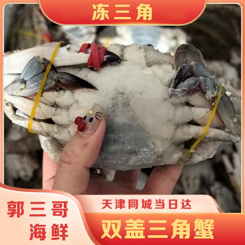 【冻蟹】三角蟹 双盖一斤3-4只左右 单只2-4两左右 天津发货