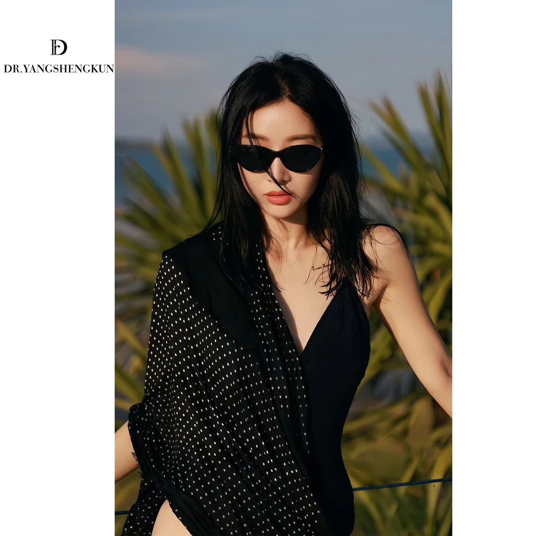 DR杨圣坤2025夏季杨树林同款手工拉毛波点披肩围巾女B2503-1801