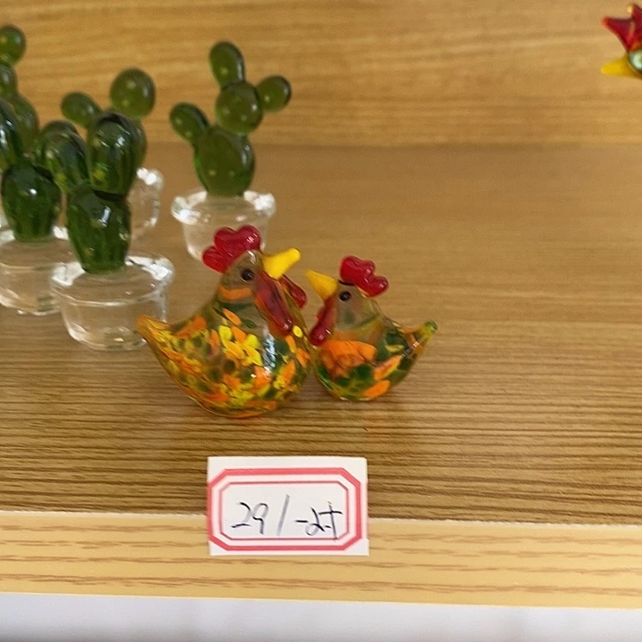 手工艺品琉璃咕咕鸡一对