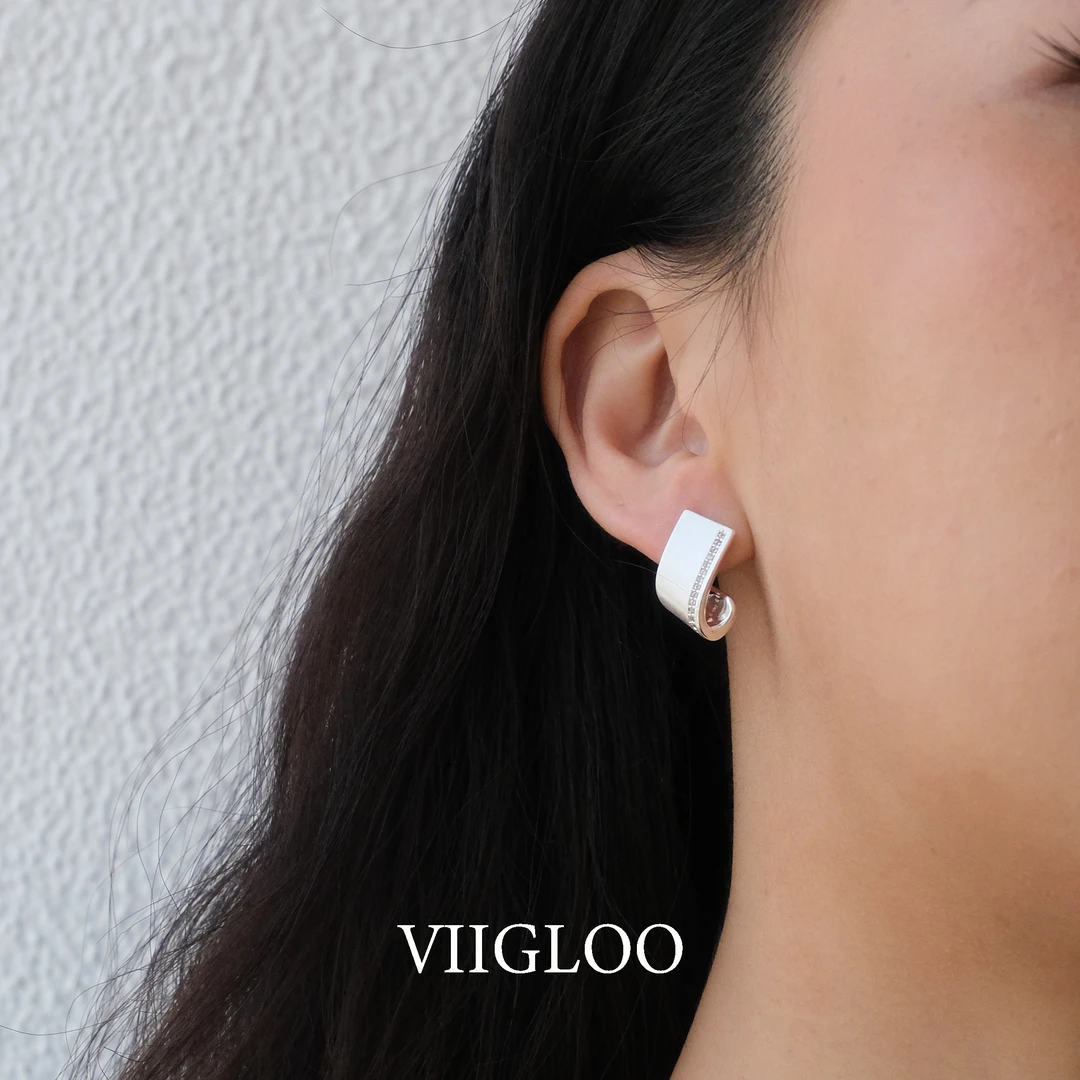 VIIGLOO｜苏格兰戈-小众手工款不规则镶钻耳环冷淡风耳饰