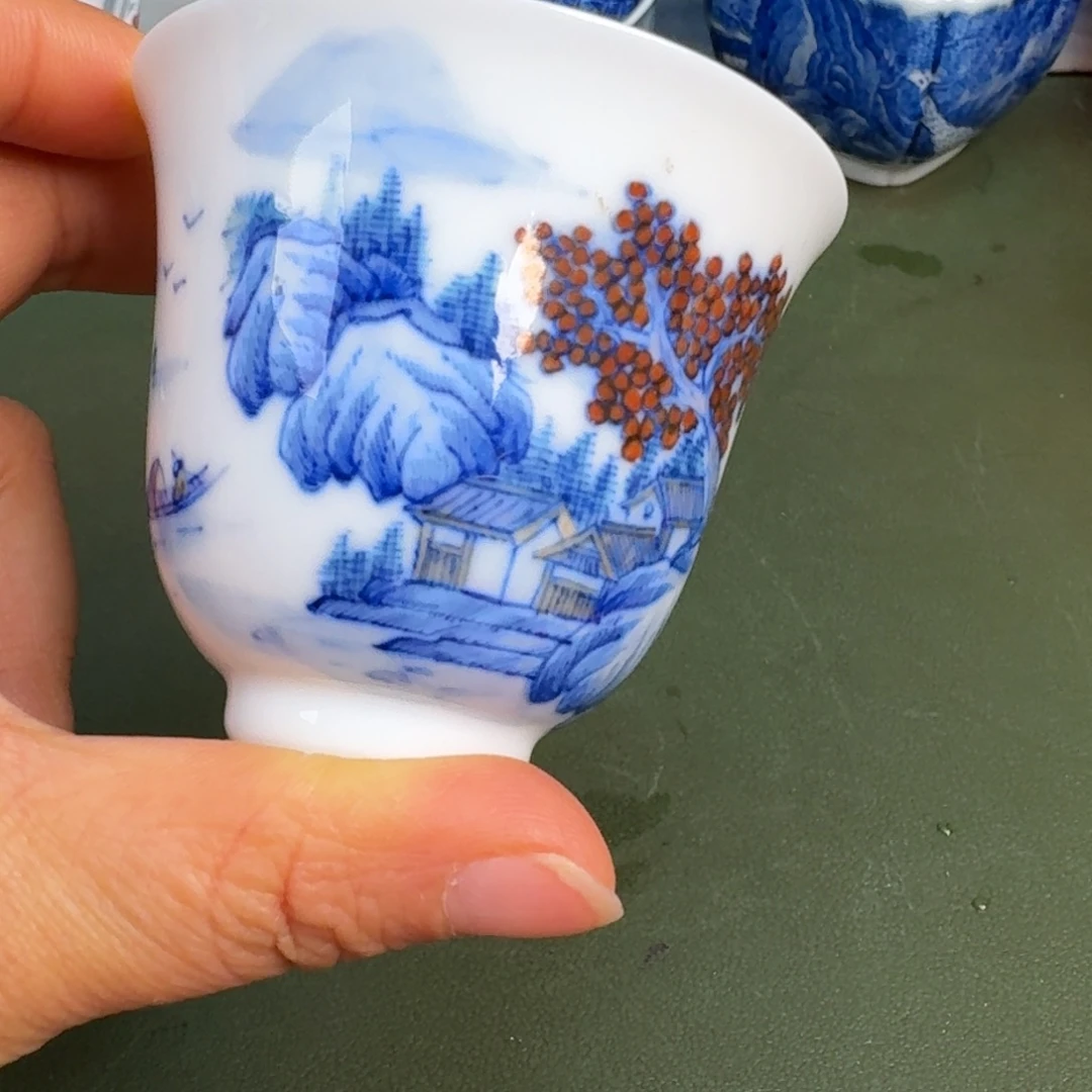 瓷景德镇纯手绘茶具圆圆239