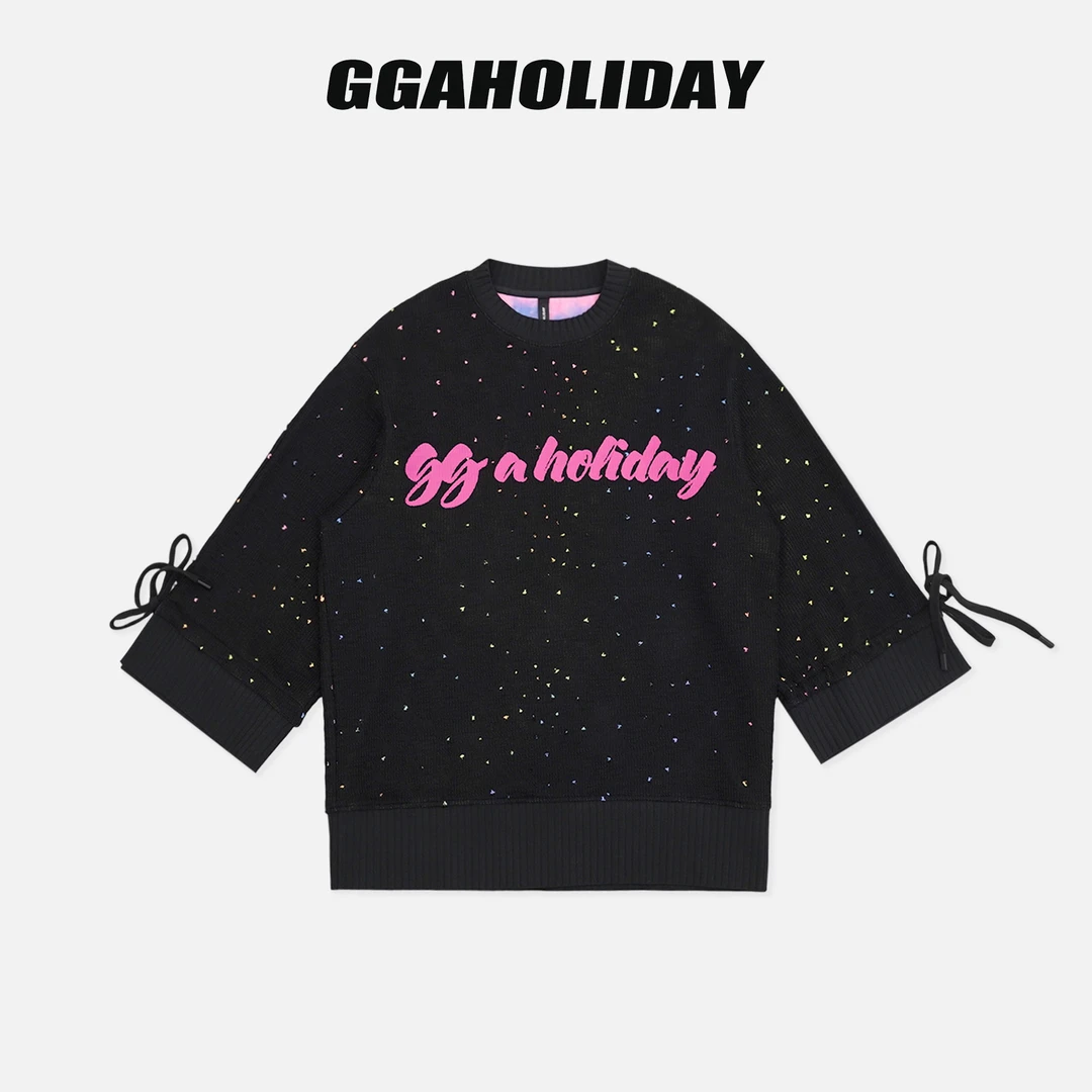 GGAHOLIDAY秋冬时尚休闲宽松潮流百搭印花女士长袖卫衣-154106