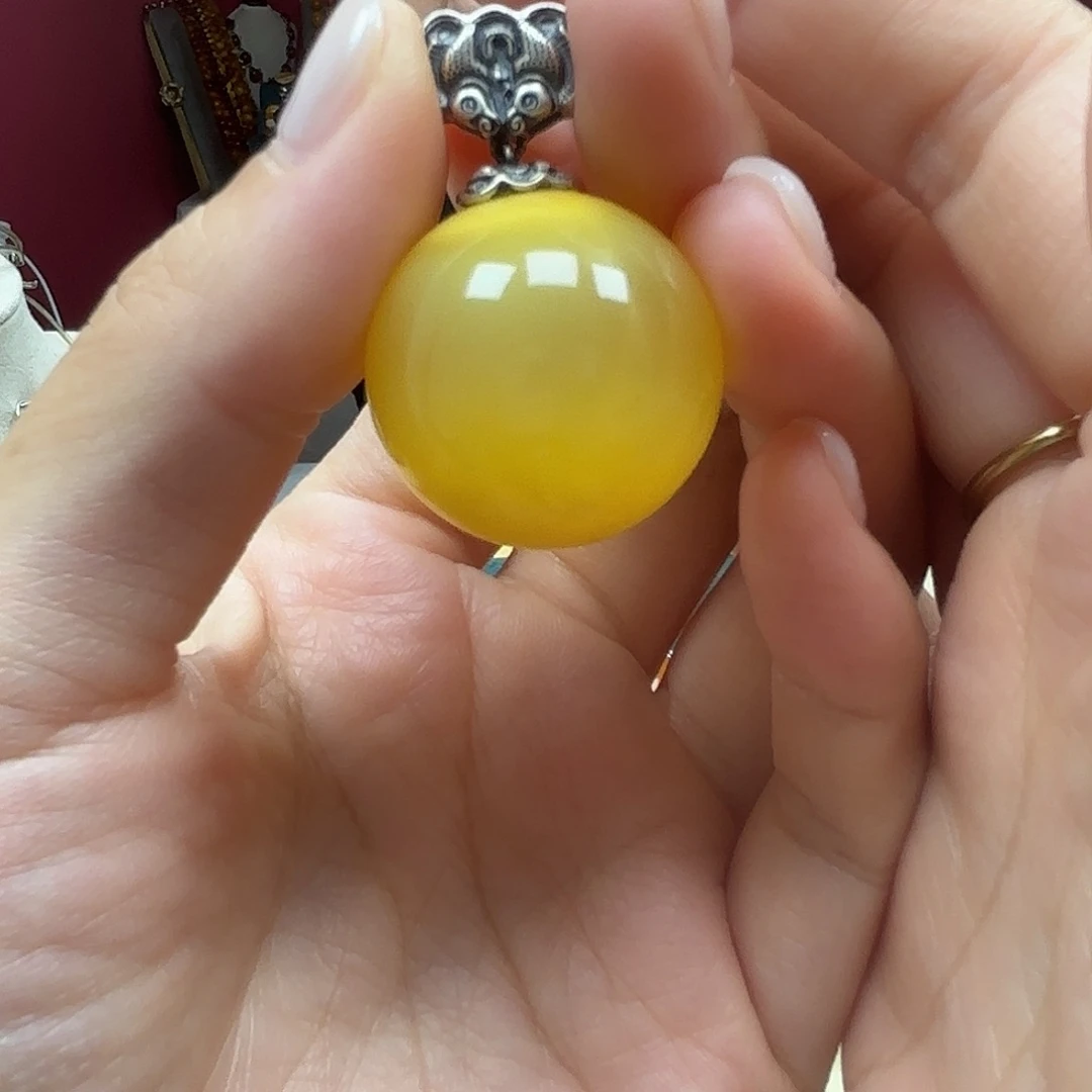 银S925镶嵌颈饰蜜蜡13吊坠