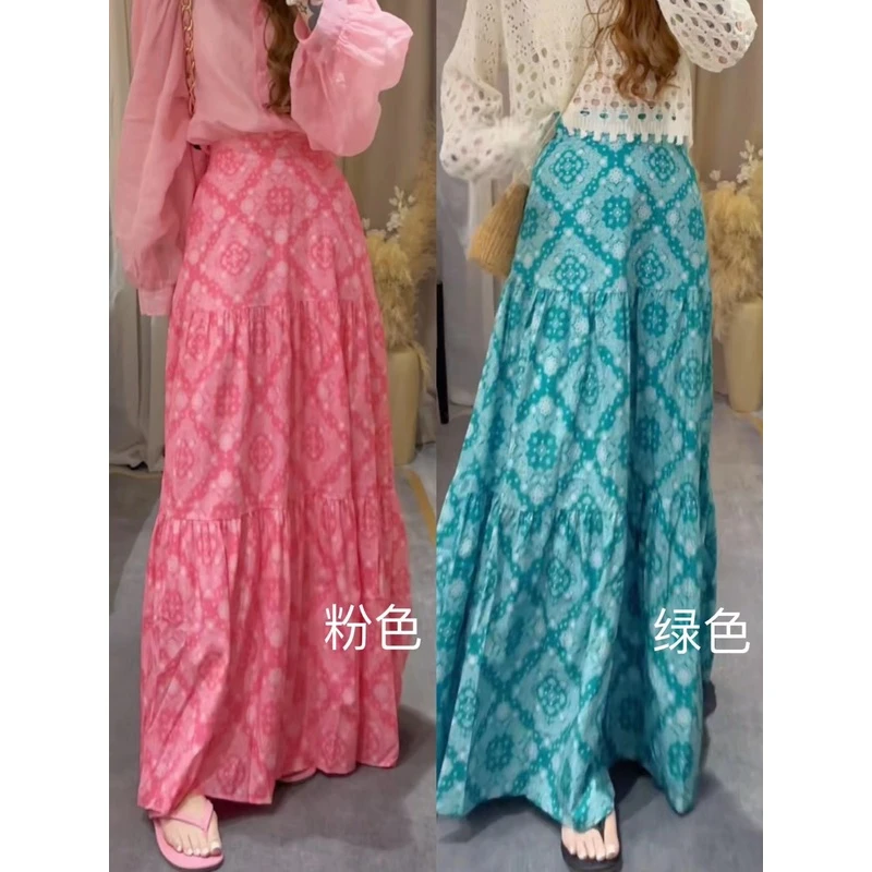 【李十一LISHIYI】波西米亚民族风几何图案大摆半身裙  松紧腰A189