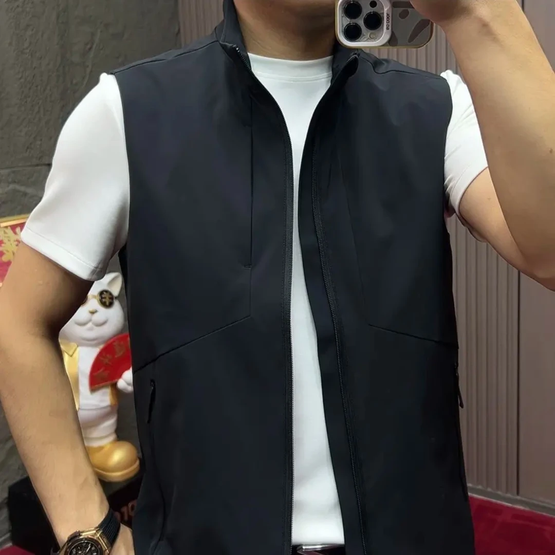 1938秋季双11加棉薄棉修身型马甲常规款原色秋季立领户外休闲