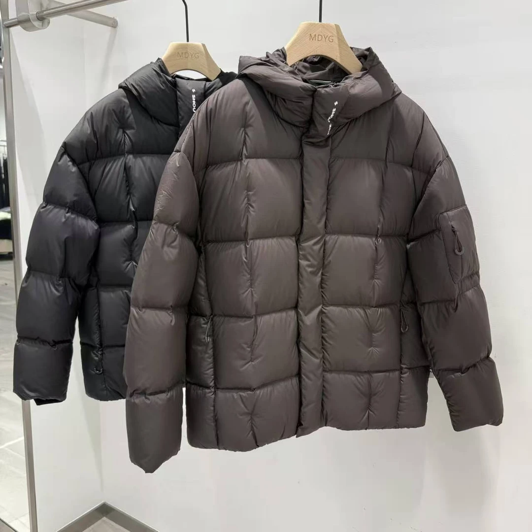 男士冬季90白鸭绒羽绒服时尚休闲百搭连帽轻薄厚款外套韩版潮流款