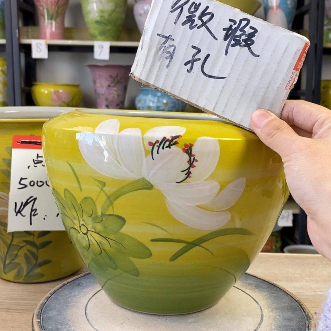 景德镇手工手绘陶瓷花盆