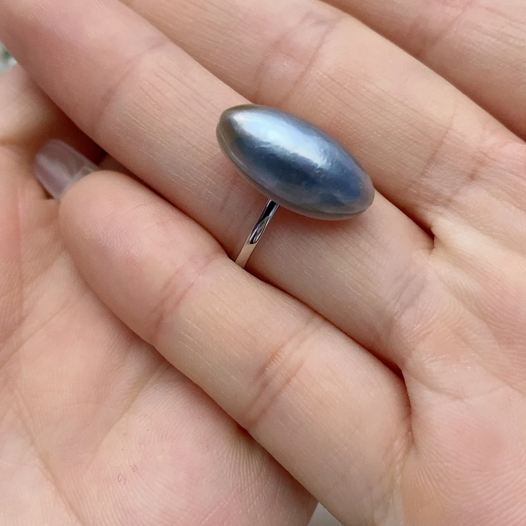 【闪购商品】拼合珍珠（马贝珠）戒指银S925镶嵌