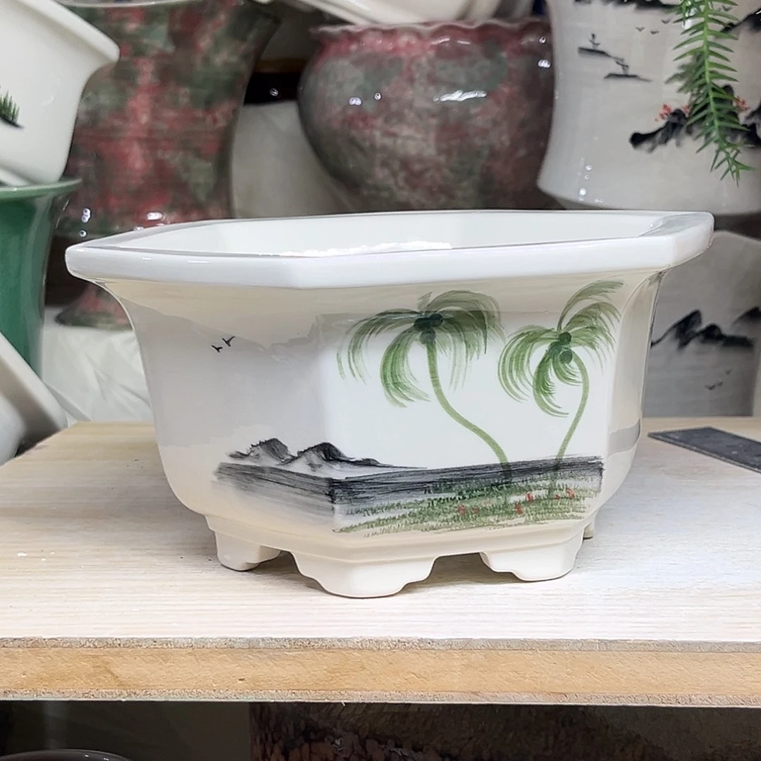 陶瓷绿植多肉微瑕花盆外口径：15*9.5