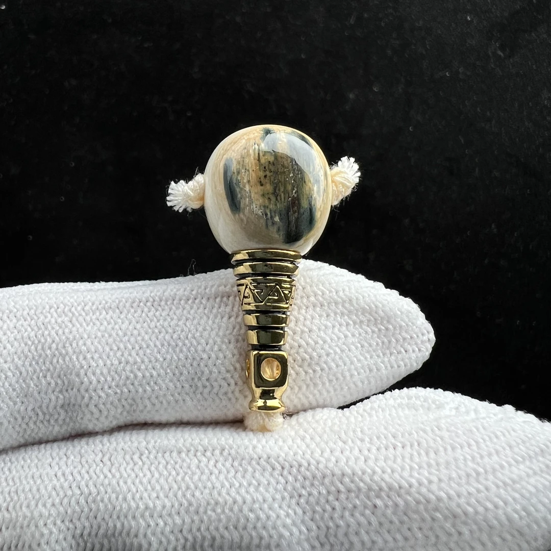 J7744天然猛犸牙 蓝皮分体三通14*30.7mm支持鉴定 假一罚四