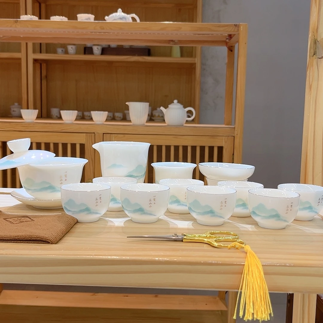 【御瓷斋】羊脂玉瓷茶具套装