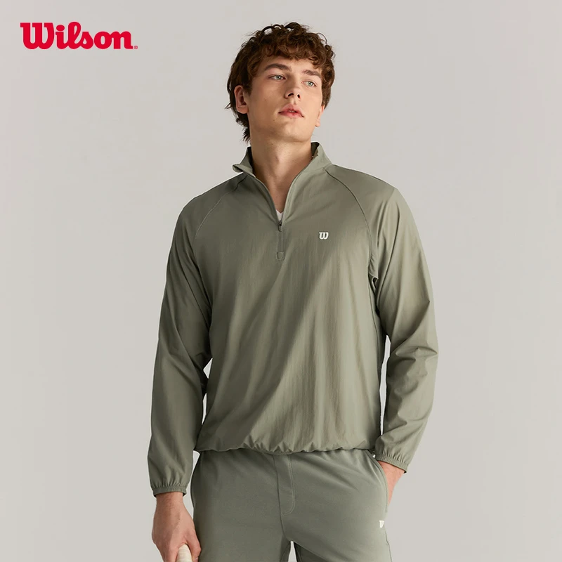 Wilson威尔胜官方流光风男士ULTRA半拉链网球梭织上衣WM20042