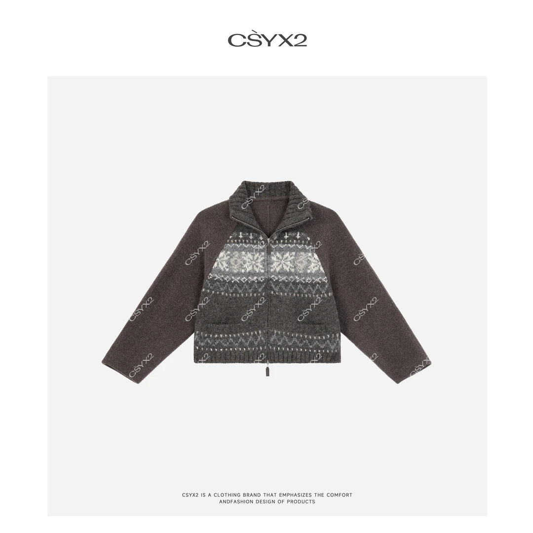 CsyX2-2025秋冬新款费尔岛翻领外套CADQ002