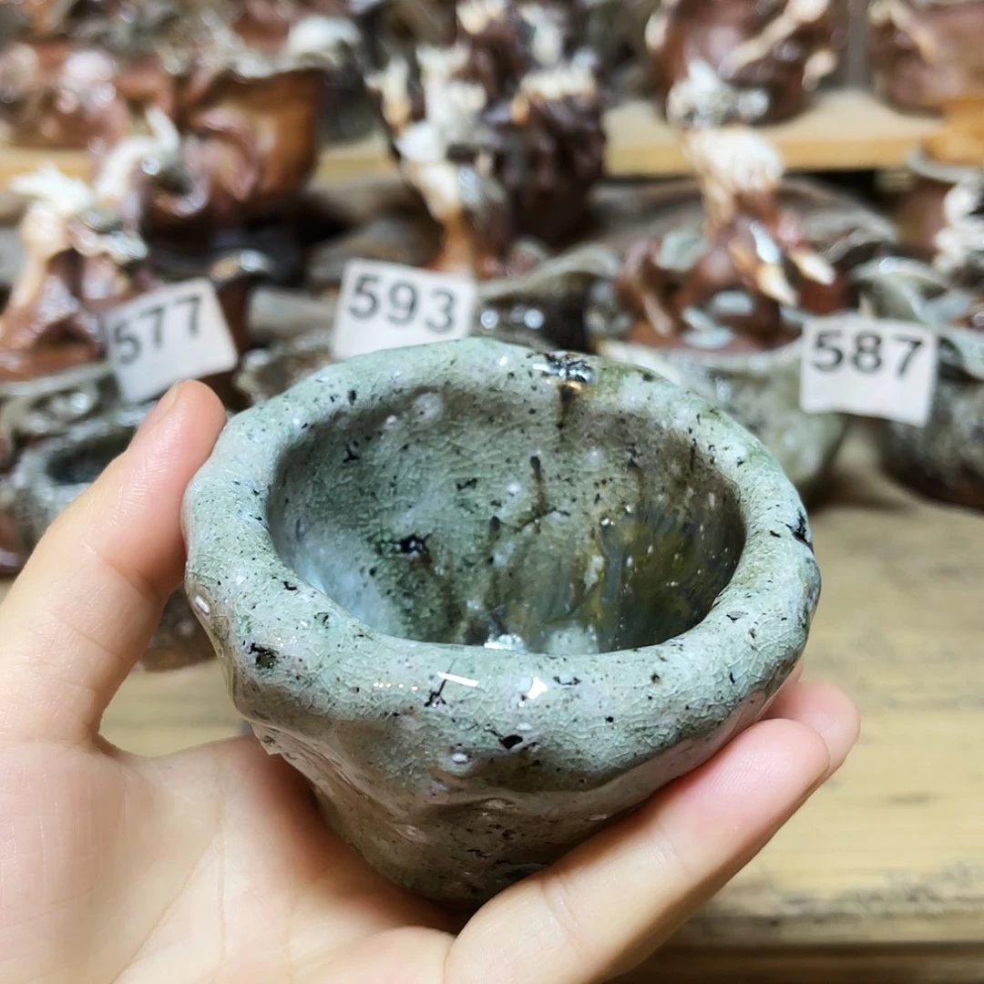 杯柴烧粗陶手捏杯