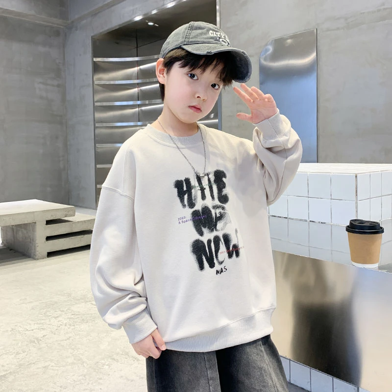 男童春秋款卫衣炸街韩版儿童装春装2025新款中大童春季上衣洋气潮