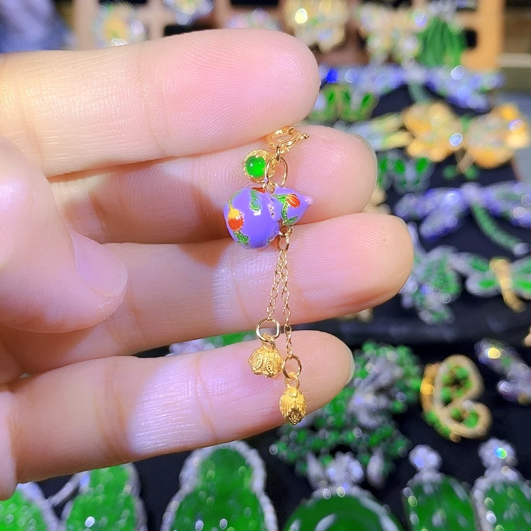 吊坠(不含链)银S925镶嵌翡翠