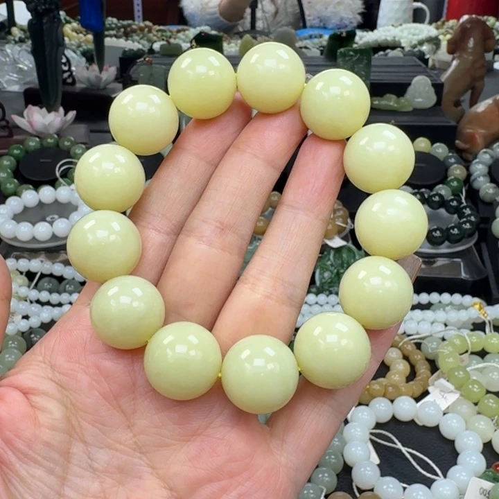 和田玉未镶嵌手链和田玉新疆若羌黄口卡18