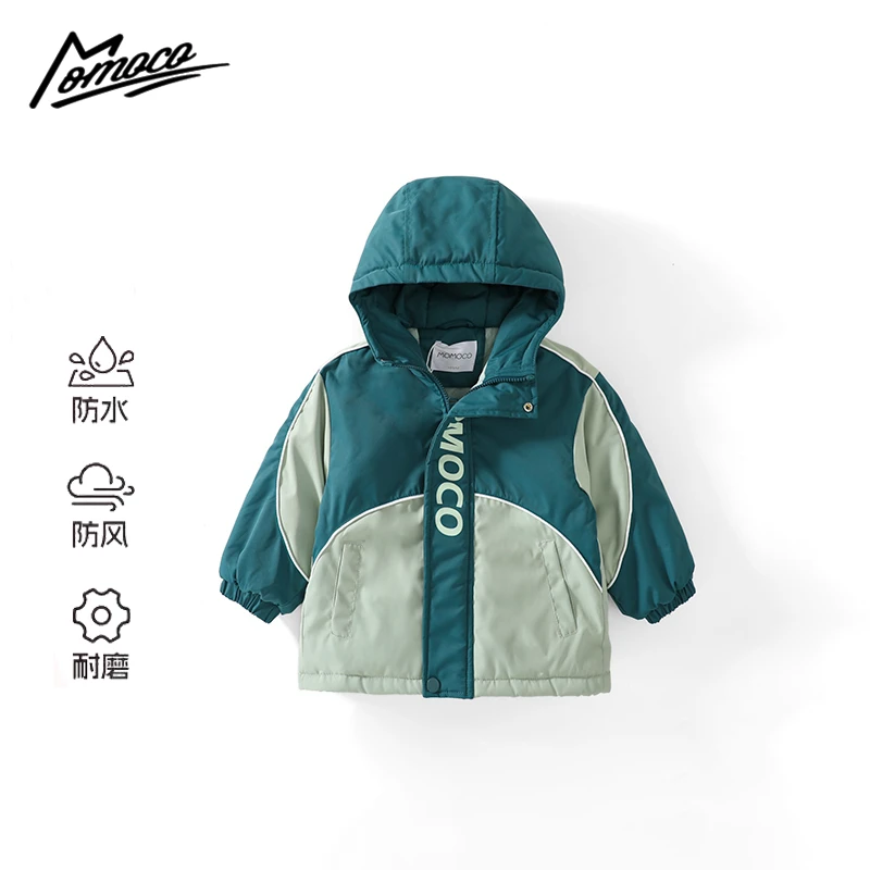 MOMOCO冬季新款男童时尚潮流拼接加棉外套75430101026