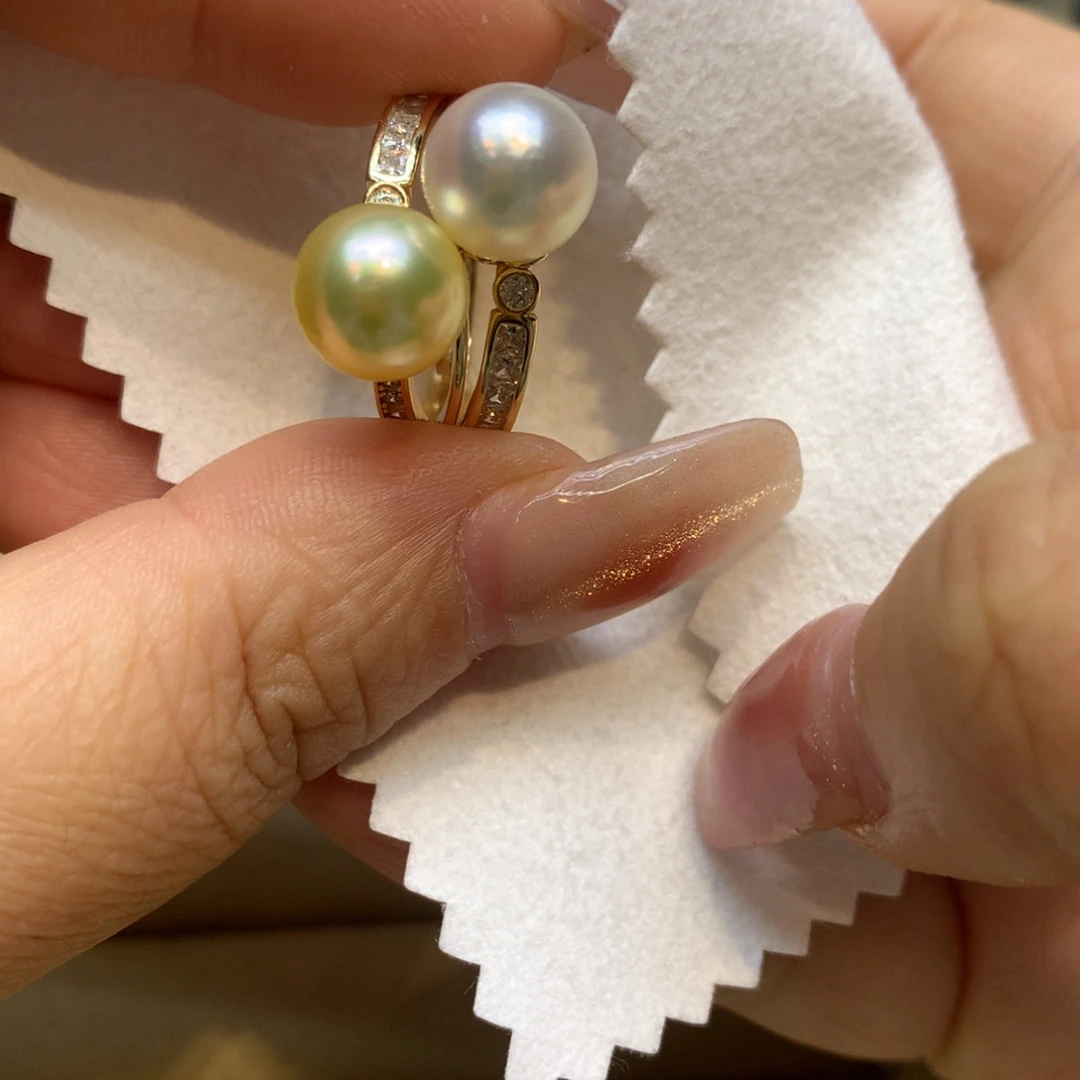 银S925镶嵌戒指海水珍珠