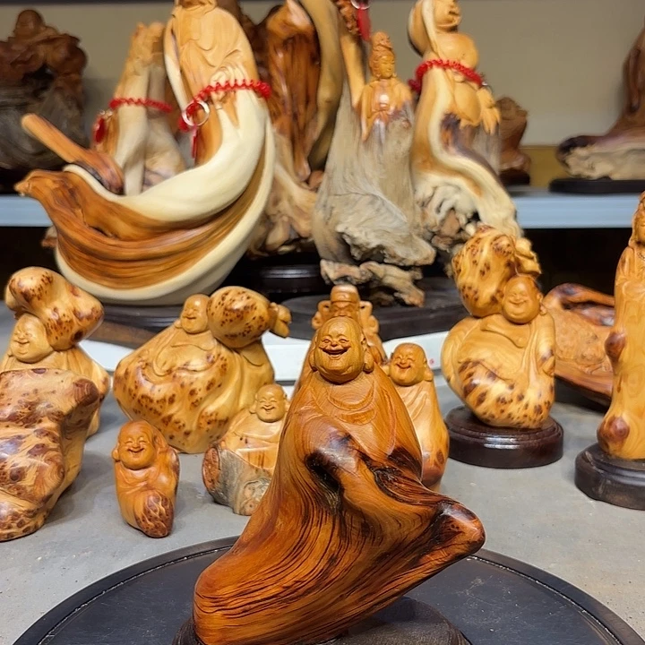 柏木太行崖柏弥勒佛