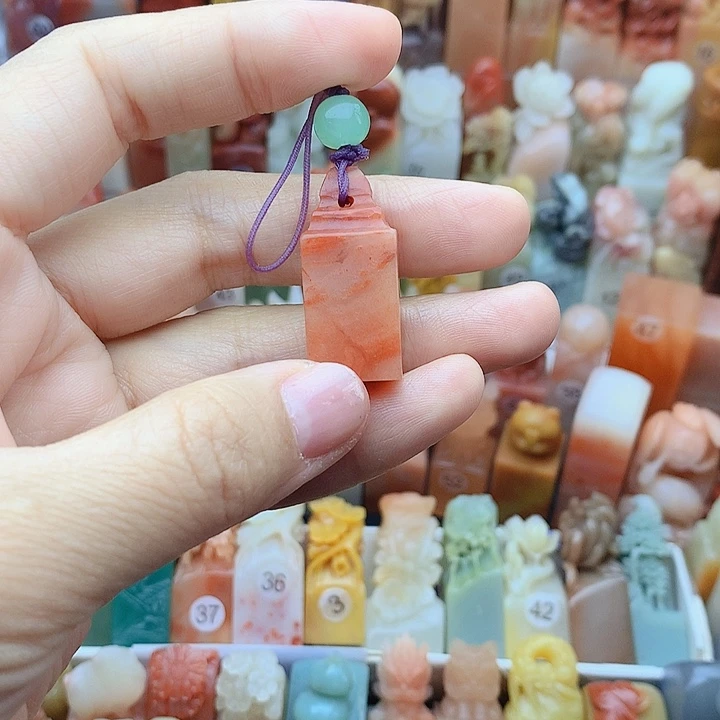 胖***象昌化石印石名章定制