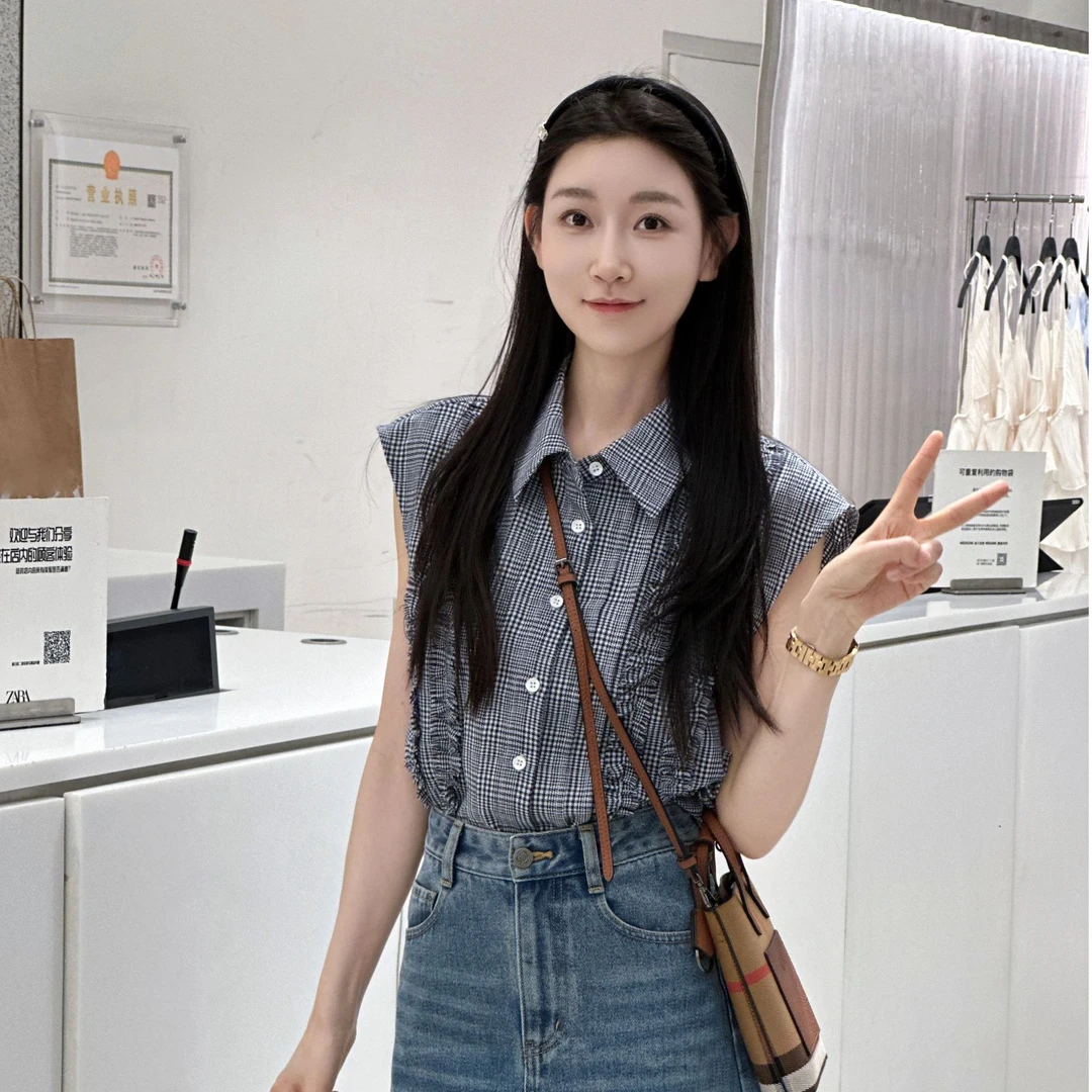 OUDOCKEE 鸥鸥【亚麻】七里香 蓝色小衫通勤搭配 S2502X382T