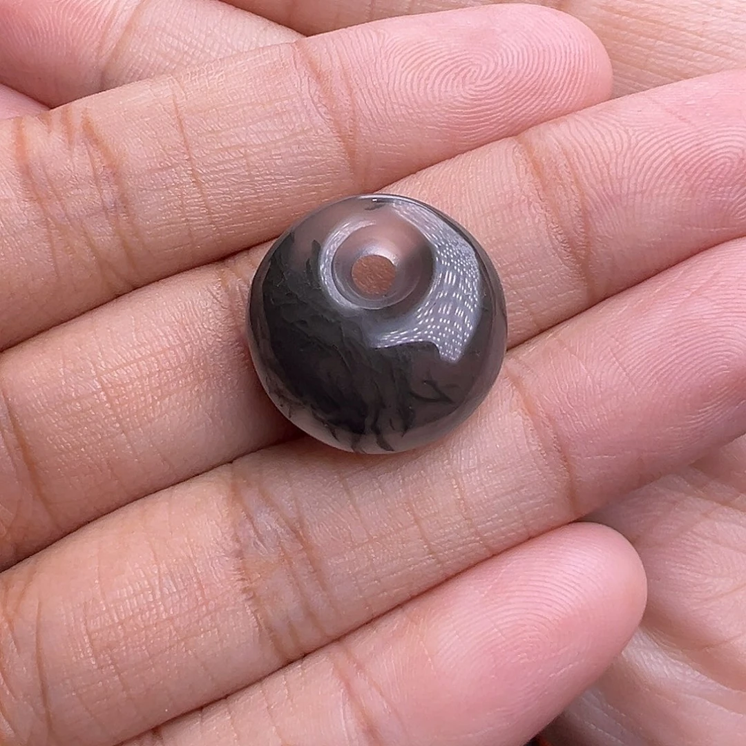 玛瑙/玉髓未镶嵌珠宝奇石水墨丹青飘花异形扣