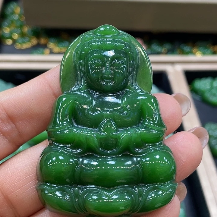 刺***兔和田玉（碧玉）未镶嵌颈饰