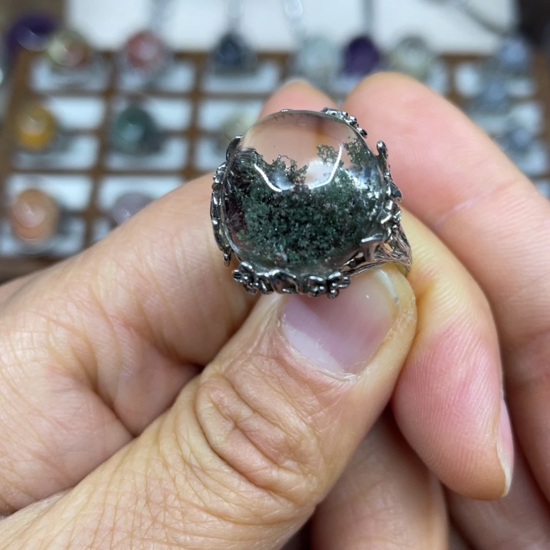 【闪购商品】银S925镶嵌珠宝半成品水晶戒指