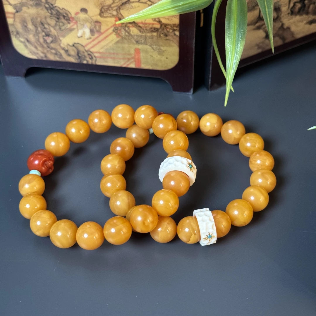【景旺-清淼专属】10mm+南红笑佛老蜡手串@多样性只发其中一件