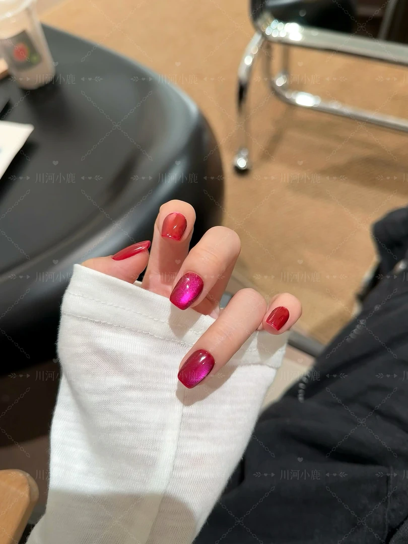 川河小鹿【浆果玛瑙】夏日显白火龙果玻璃珠猫眼辣妹质感短甲穿戴甲