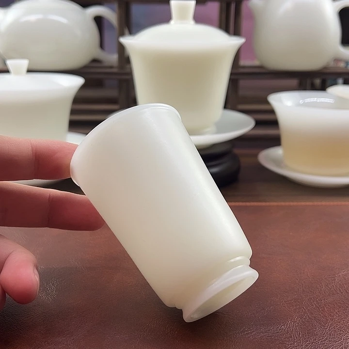 纯手工精修：隐唐窑/璞玉素烧100ml将军杯